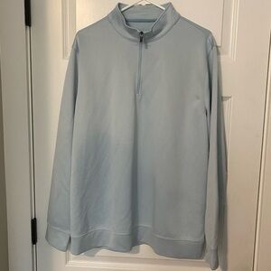 £ Hickey Freeman Half Zip Golf Pullover Size L Blue White Striped